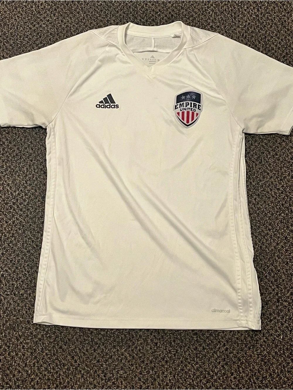 adidas White Empire United Soccer Jersey with Crest